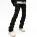 "Men's Vintage Raw Hem Slim Jeans – Distressed High-Waisted Hip Hop Denim Pants With Urban Street Style"_mkmklike.com