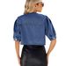 Women's Trendy Washed Sailor Collar Denim Jacket Spring/Summer Independent Store Top Style_mkmklike.com