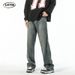 Vintage Washed Denim Bell-Bottom Jeans For Men & Women - Relaxed Fit Retro High-Waisted Wide Leg Trousers_mkmklike.com