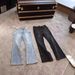 Men's Clothing New Paris Bootcut Ice Blue Black Gray Natural Washed Flared Trousers Jeans_mkmklike.com
