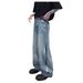 Men's Distressed Straight-Leg Jeans | Oversized Streetwear Pants | Vintage Wash & Knee Rips | 90s Hip-Hop Baggy Fit | Y2K Grunge Aesthetic_mkmklike.com