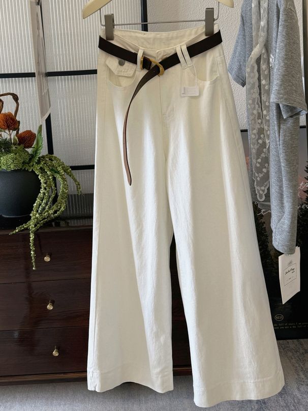 Retro Light Blue Cropped Jeans for Women Loose Straight Leg Slim Fit Wide Leg Style Suitable for Petite Women_mkmklike.com
