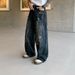 Vintage-Inspired Paint-Splatter Jeans For Men – Distressed Denim With Artistic Washed Effect Relaxed Straight-Leg Fit_mkmklike.com