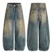 2025 New Deconstructed Design Wide-Leg Jeans Loose Vintage Washed Distressed Long Pants_mkmklike.com