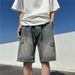 Men's Clothing Summer Harajuku Style Ins Casual Handsome Version Loose Wide Leg Five Point Pants_mkmklike.com