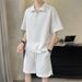 Men's Clothing Ice silk sports suit men summer light luxury men's clothing brand loose short sleeved Polo shirt half zipper_mkmklike.com