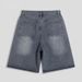 Men's Summer Thin Loose Denim Shorts High Street Style American Trendy And Cool Five Point Embroidery with Hamburger Fries Towel_mkmklike.com