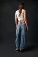 K New Fashion Casual Women's Loose Wide-leg Trousers Hip-length Denim Pants_mkmklike.com