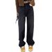 ELLE Black Slim Straight Jeans For Women 2025 New Spring Autumn Thin Plus Size High Waist Slimming Floor-Length Pants_mkmklike.com