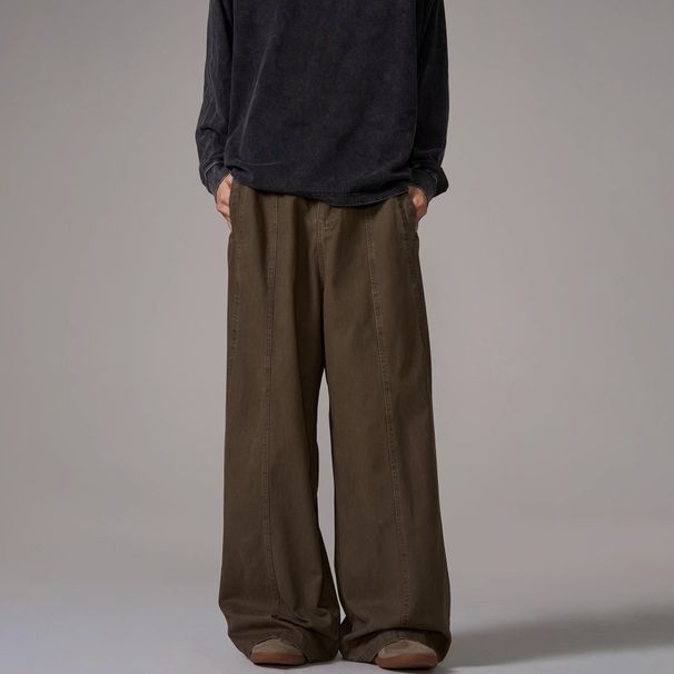 Vintage Washed Straight-Leg Cargo Jeans – Retro Streetwear Baggy Pants For Men (Brown, S-XXXL)_mkmklike.com