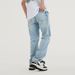 Vintage Washed Denim Jeans For Men - Relaxed Fit, Heavy Duty Cotton, Classic Straight Leg, Light Blue, S-Xxl_mkmklike.com