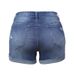 New Super Hot Elastic Hole Ladies Jeans Shorts Straight Washed Mid Waist Women's Denim Pents Five Point Shorts Casual Pants_mkmklike.com