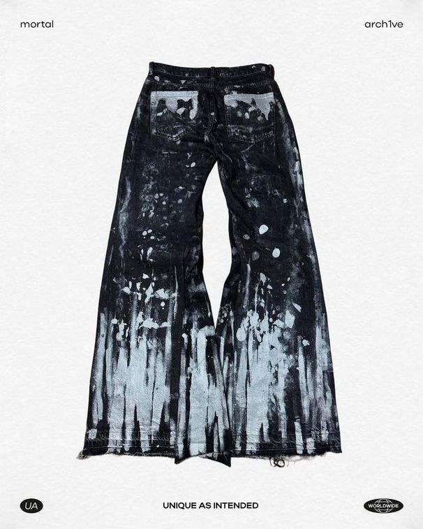 Dark Punk Streetwear Jeans For Men & Women – Y2K Color Block Denim Pants, Baggy Wide Leg Casual Jeans, Harajuku Fashion, Unisex Grunge Style_mkmklike.com