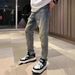 Autumn New Loose Straight Jeans Men's Fashion Personality Retro Embroidery Trend Casual Pants Versatile Trousers_mkmklike.com
