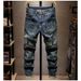 Men's Clothing Men's Slim Fit Embroidered Jeans High End Autumn Winter Trendy Retro Style Patchwork For Formal & Casual_mkmklike.com