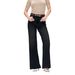 High Waisted BBL Hip Lifting Jeans For Women Slightly Flared Wide Leg Trousers Frayed Hem_mkmklike.com