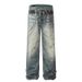 2025 New American Style Chain Print Loose Straight Washed Ink Splash Dirty Wide-Leg Casual Jeans_mkmklike.com