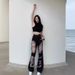 Hong Kong Style Distressed Jeans For Women Summer Straight Wide-Leg Floor-Length Loose Slimming Trendy Pants Ins_mkmklike.com