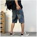 Denim Shorts For Men In Summer, Thin Cut, Ripped, Versatile, Slim Fit, Straight Leg, Trendy Korean Version, Five Point_mkmklike.com