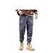 Men's Clothing American Retro Distressed Washed Cargo Jeans Trendy Multi Pocket Denim_mkmklike.com