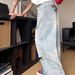 Unisex Retro Cool Washed Distressed Jeans Loose Straight Leg Wide Leg Floor Length Pants High Street Style_mkmklike.com