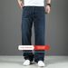 Large Size Men's Clothing Large Straight Cotton Jeans Men's Retro Loose American Style Jeans Men's Long Tube Wide-footed Pants Men_mkmklike.com