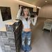 DETW Vintage Washed Blue Jeans – Retro Distressed Denim With Studded Details & Subtle Flare, Unisex High-Street Fashion (S-3XL)_mkmklike.com
