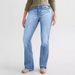 Women's Stretchy Flared Jeans With Distressed Details - Mid Rise Bootcut Denim Pants For Casual & Office Wear (Navy, Blue, Sky Blue) - S-xxl_mkmklike.com