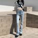 Women's High-waisted Micro-flare Jeans, 2022 New Spring-summer Slim-fit, Height-enhancing, Straight-leg, Loose-fitting,_mkmklike.com