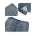 Patchwork Bootcut Slightly Flared Jeans Men's Clothing Denim Washed Blue Parisian Demna Style_mkmklike.com