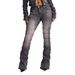 Women's Clothing Retro Fashion Rhinestone Jeans Chubby Pants Sexy Girl Style Slightly Flared Floor Length Pants For Women_mkmklike.com