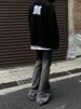 Men's Retro Frayed Gradient Flared Jeans European American Style High Street Slim Fit Vintage Trendy Pants for Autumn_mkmklike.com