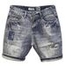 Men's Clothing Ripped Denim Shorts Summer Thin Print Scraped Slim Fit Mid Length Pants Versatile Trendy Five Point Pants_mkmklike.com