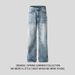 Unisex Retro Washed Blue Denim Jeans – Loose Fit Straight Leg High Waist Vintage Pants (S-XXL)_mkmklike.com