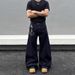 Retro Turquoise Relaxed Fit Jeans For Men - Vintage Washed Cotton Straight Leg Trousers With Classic Five-Pocket Design_mkmklike.com