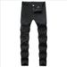 Men's Clothing Men's Slim Fit Ripped Jeans Summer Casual Elastic Knee Hole Five Color Trendy Pants For Formal & Casual_mkmklike.com