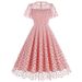 Women's Clothing mesh love Valentine's Day waist dress ladies retro dress _mkmklike.com