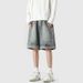 Inverted Denim Shorts Men's Summer New Style American High Street Vibe Washed Hooligan Cool Trendy Brand Loose Casual_mkmklike.com