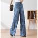 Lace Trim Denim Jeans For Women - Straight Leg, Vintage Style, Comfortable & Stylish Casual Pants_mkmklike.com