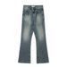 Men's Clothing Jeans Cowboy Men's Trendy Vintage Fashion, Loose Fitting Wide Leg Micro Flared Pants, Contrasting Color Washed Long Pants_mkmklike.com