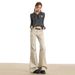 Wholesale Dropshipping: Women's Slim-fit, Slimming, Long, Medium-low-waisted, Slightly Flared Jeans In Khaki And Black_mkmklike.com