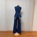 Women's Clothing Washed New Temperament Sleeveless Casual Denim Trousers Suit_mkmklike.com