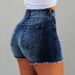 K Women's Denim Shorts With Tassels And Holes, High Waisted Jeans_mkmklike.com