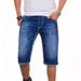 Men's Stretch Denim Shorts - Comfortable Slim Fit Casual Shorts For Summer, Blue & Black, S-2XL_mkmklike.com