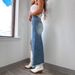 Women's Clothing Denim Skirt High Waist Irregular Rust Distressed Washed Skirt_mkmklike.com
