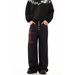 Men's Raw Denim Jeans – Embroidered Lettering & Button Fly – Relaxed Wide-Leg Straight Fit (S-3XL)_mkmklike.com