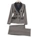 Women's Clothing houndstooth small suit jacket Women's Mid-length slim temperament suit jacket professional suit_mkmklike.com