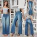 Voya Women's New Retro American Long Wide Leg Pants, Spicy Girl Loose Jeans, Women's Mid Waist Straight Leg Pants_mkmklike.com
