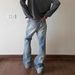 High Street American Style Washed Vintage Jeans For Men Loose Straight Slightly Flared Slimming Pants_mkmklike.com
