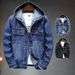 Northfold Cross-Border New 2025 Spring Street Fashion Men's Top Windproof Slim Fit Hooded Denim Jacket For Men_mkmklike.com